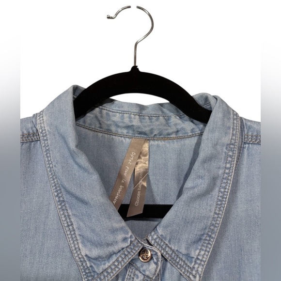 Penningtons, Plus Size Lyocell Denim Shirt, 2X, Blue - Picture 4 of 8